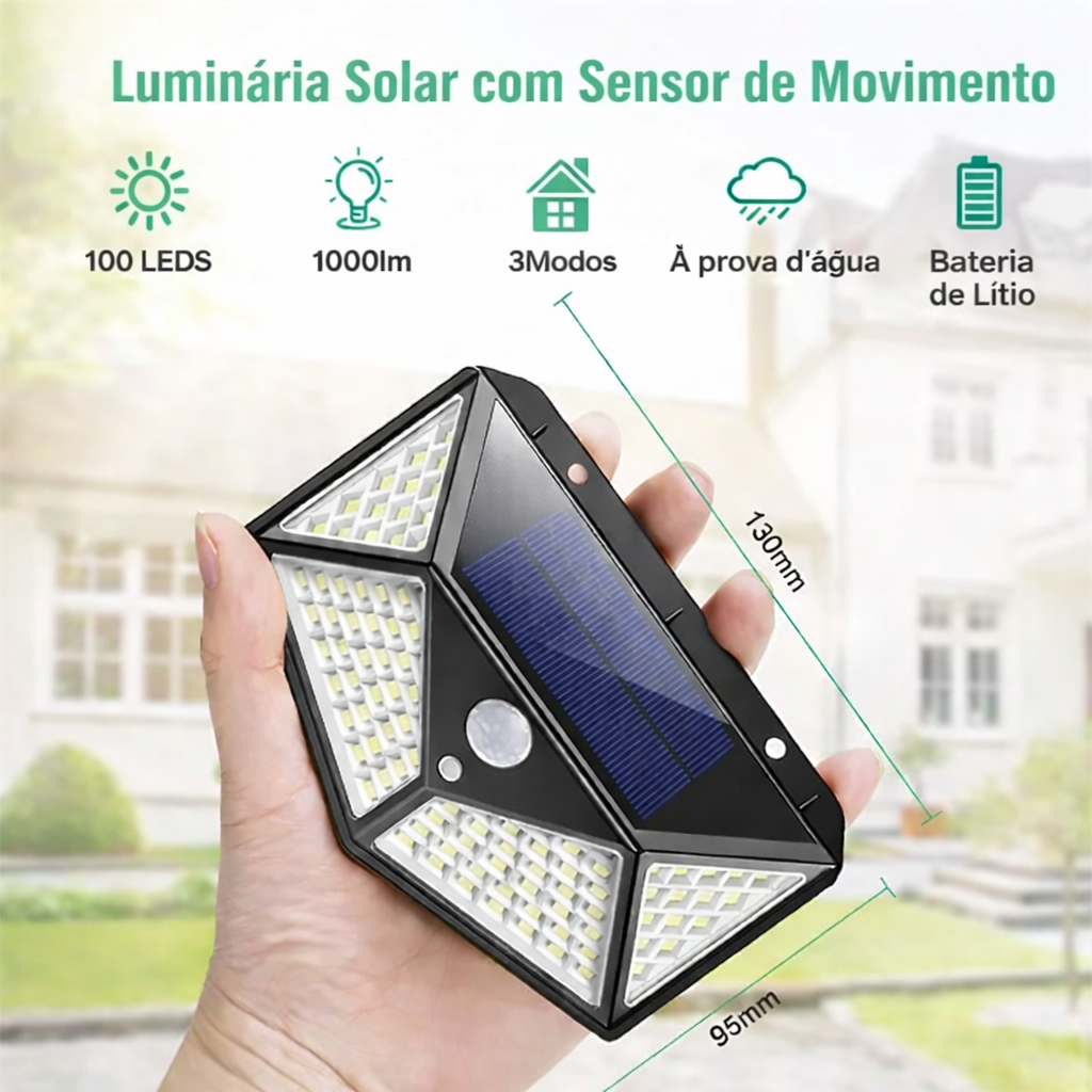 [COMPRE 1 LEVE 3] Kit Refletor Solar com Sensor Automático - Casa Bella