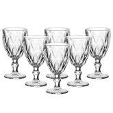 Jogo 6 Taças Diamond Vidro Transparente 330ml