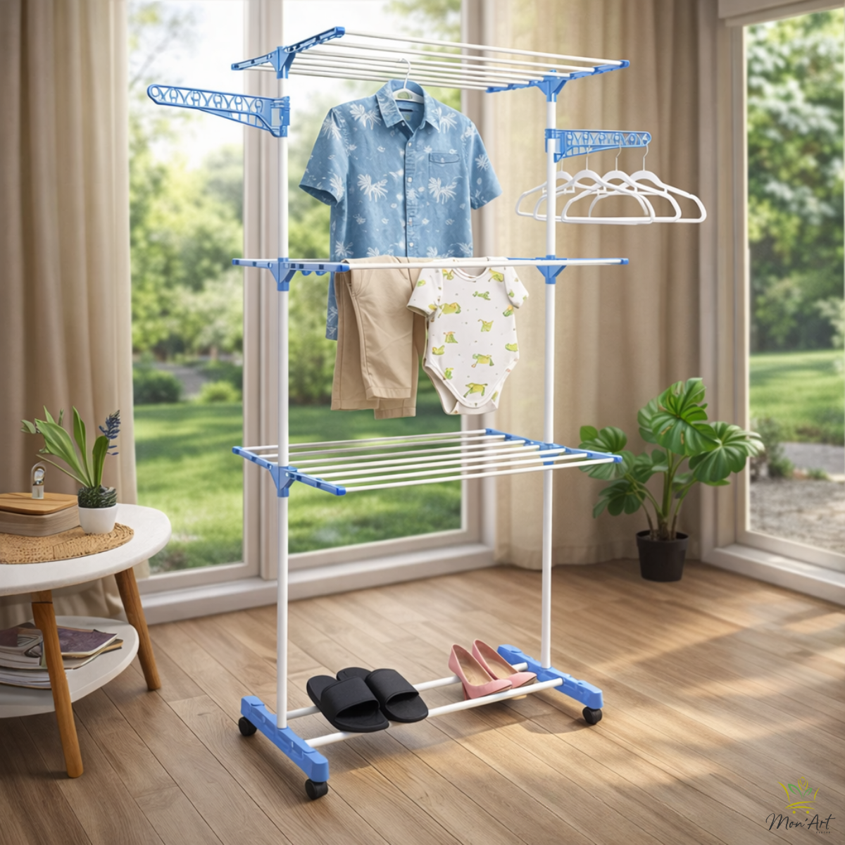 Varal de Chão Grande 3 Andares Dobrável