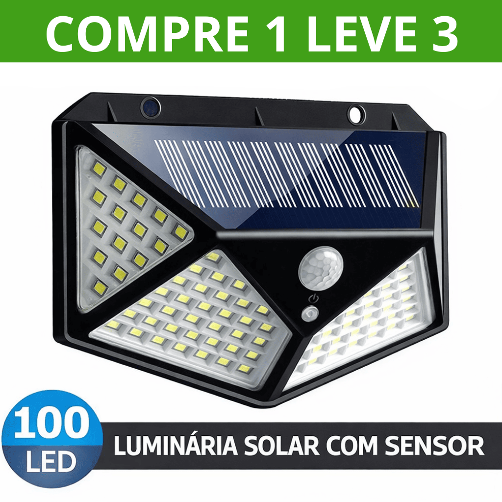 🔥[QUEIMA DE ESTOQUE] - Kit 3 Refletores Solares com Sensor Automático - Casa Bella